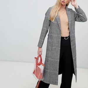 New Look | Check Bar Back Maxi Coat